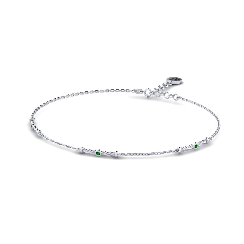 Palladium 950 Zircone Vert Bracelet pour femme Leifa