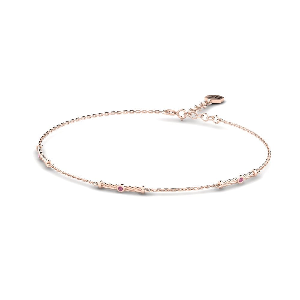 Or rose 14k Grenat de Rhodolite Bracelet pour femme Leifa