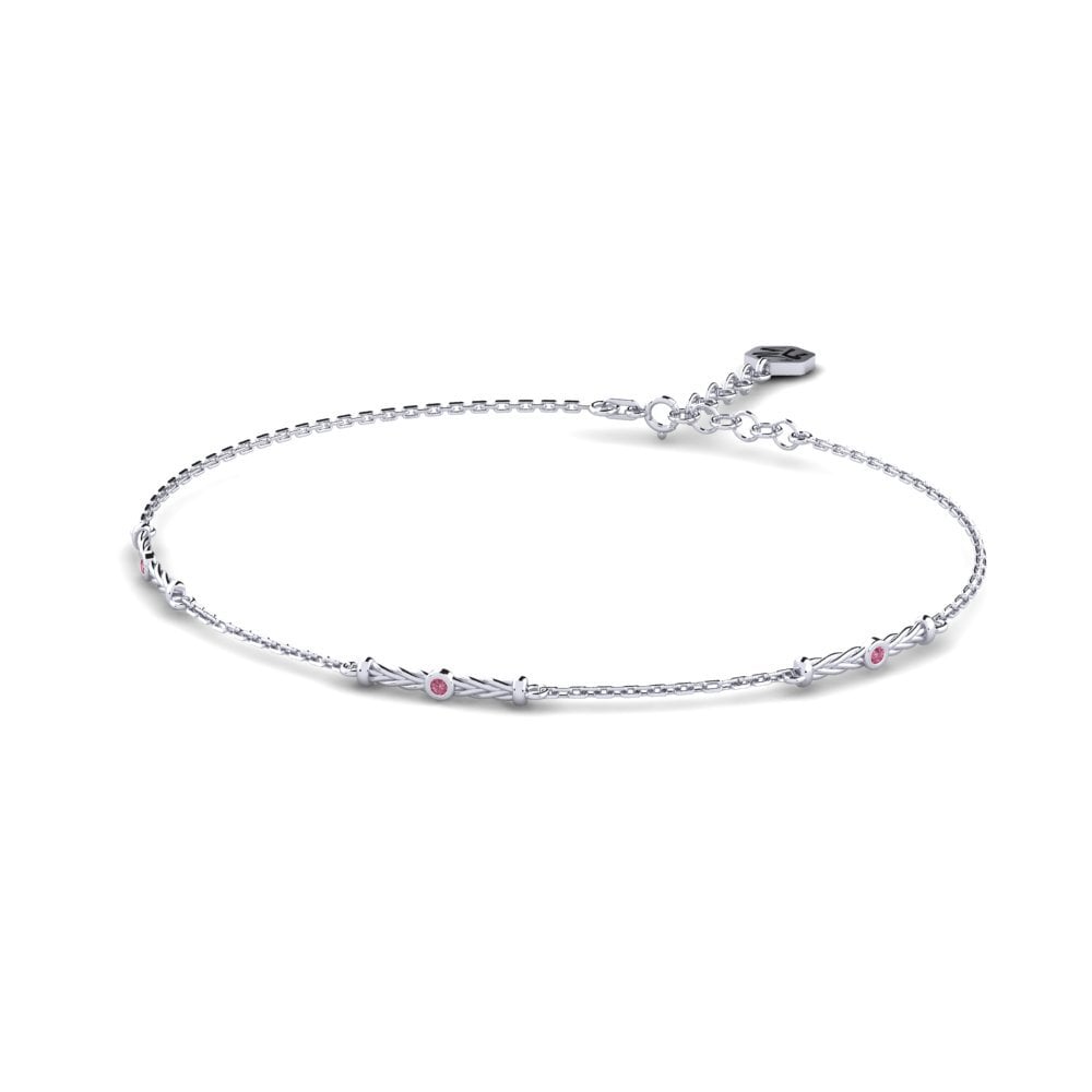 Palladium 950 Grenat de Rhodolite Bracelet pour femme Leifa