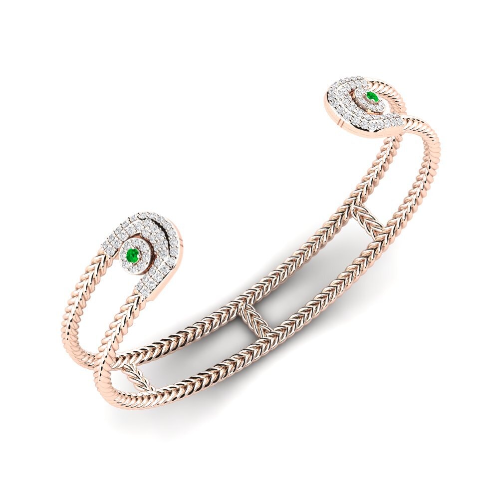 Or rose 14k Émeraude Bracelet pour femme Loreane