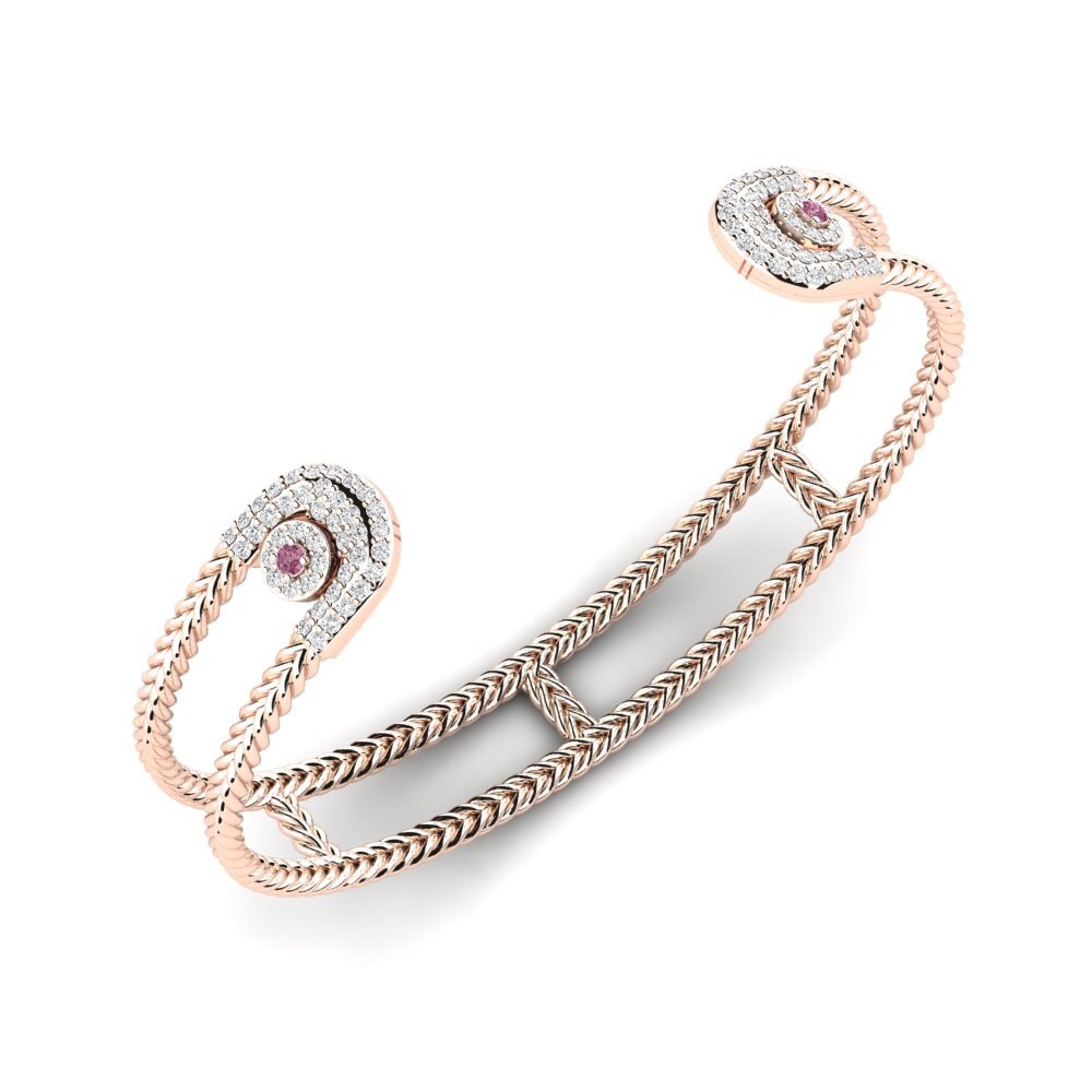 Or rose 14k Grenat de Rhodolite Bracelet pour femme Loreane