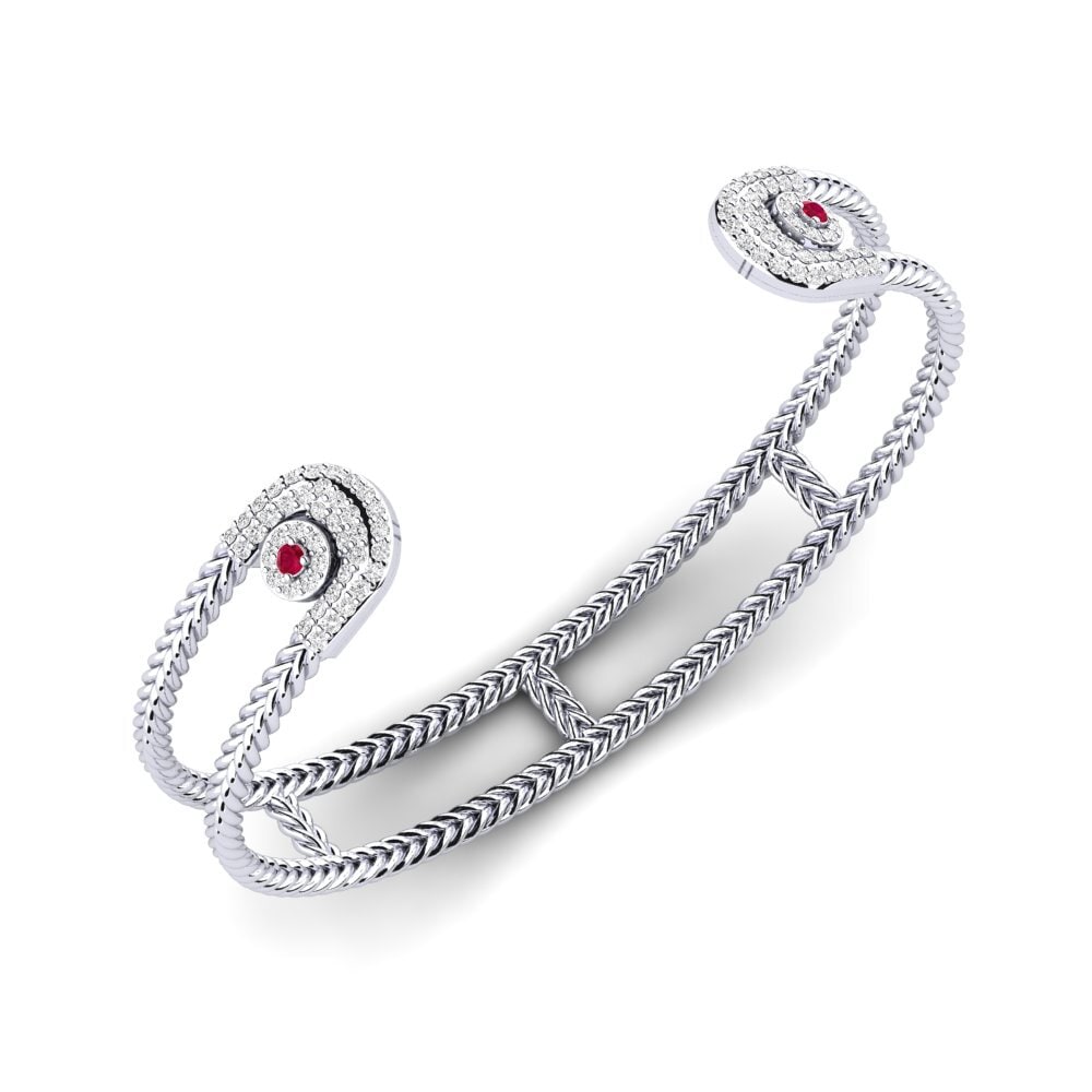 Or Blanc 9k Rubis Bracelet pour femme Loreane