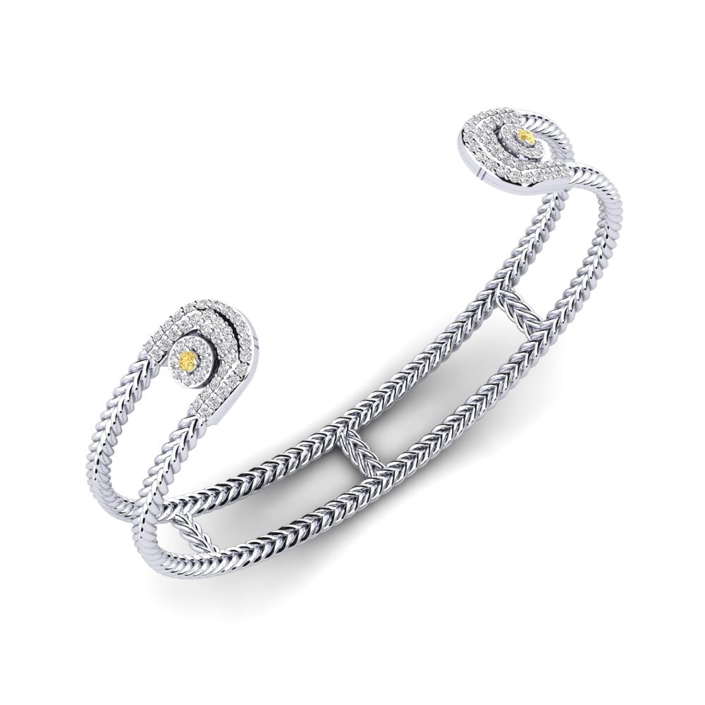 Weiß-Silber Gelber Diamant Damen armband Loreane