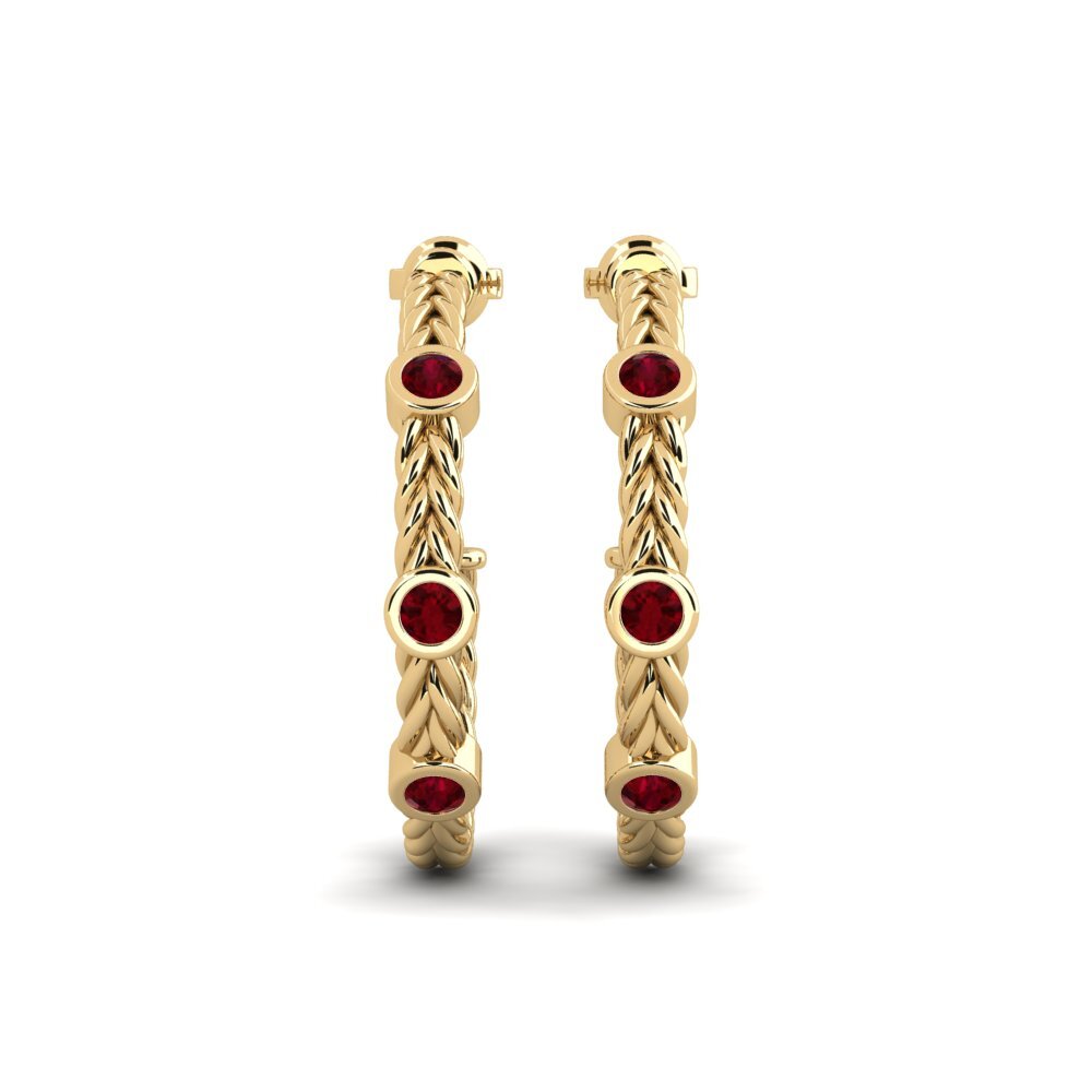 Ronde Rubis Boucle d'oreille femme Marsara