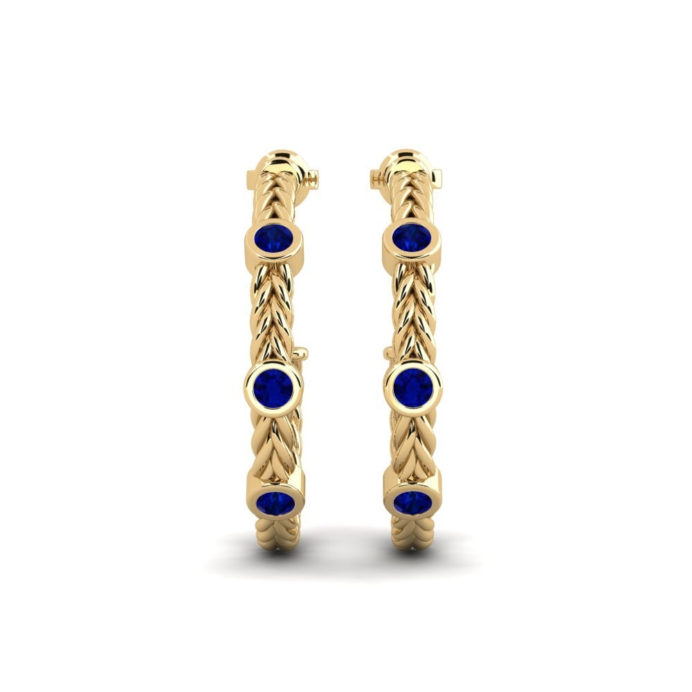 Ronde Saphir Boucle d'oreille femme Marsara