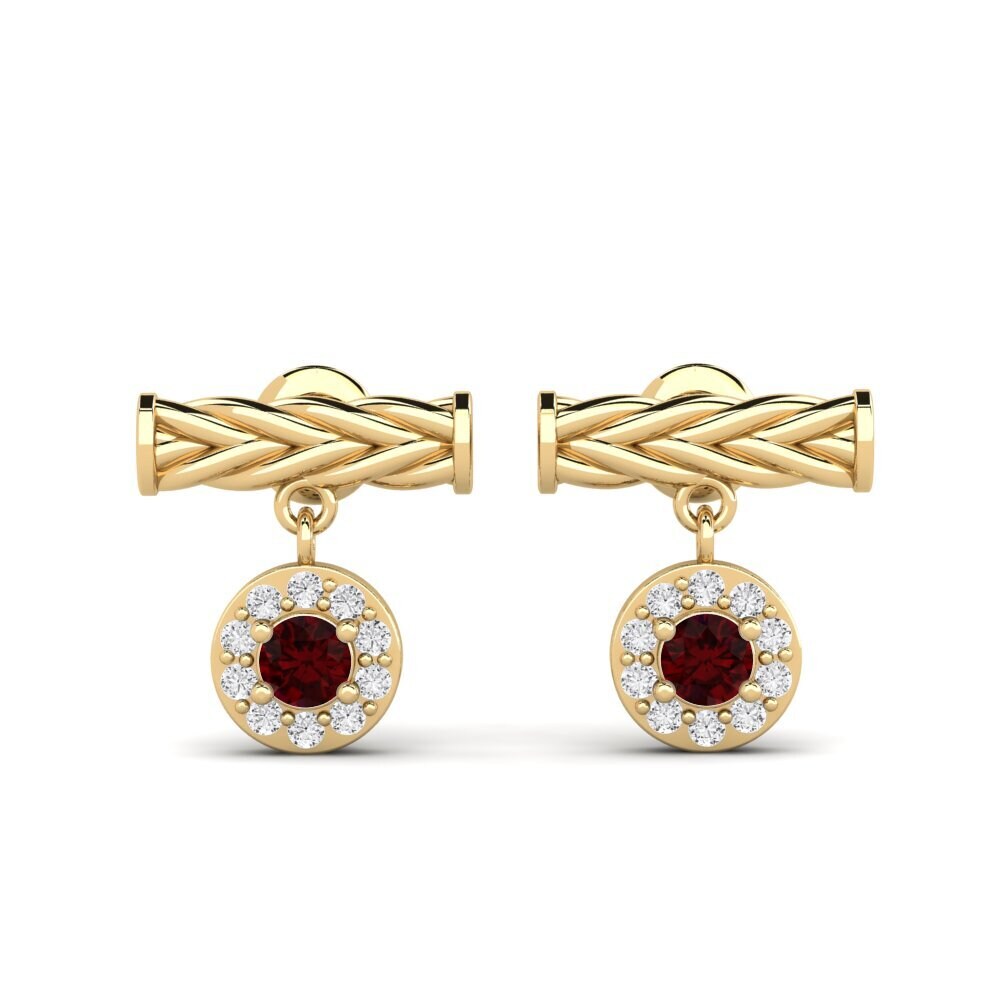 Ronde Grenat Boucle d'oreille femme Muisti