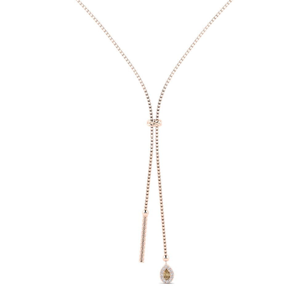 9ct Rose Gold Brown Diamond Women's Necklace Ndiyo