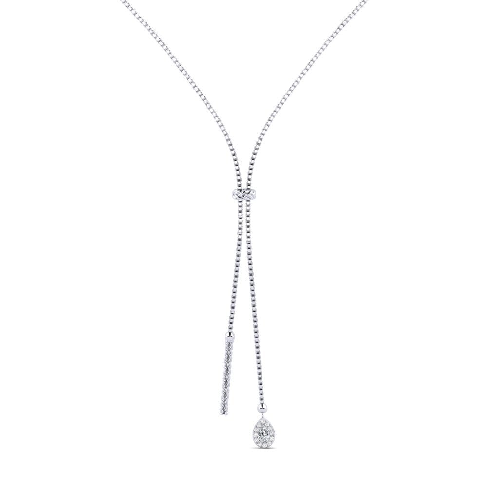 9ct White Gold Zirconia Women's Necklace Ndiyo