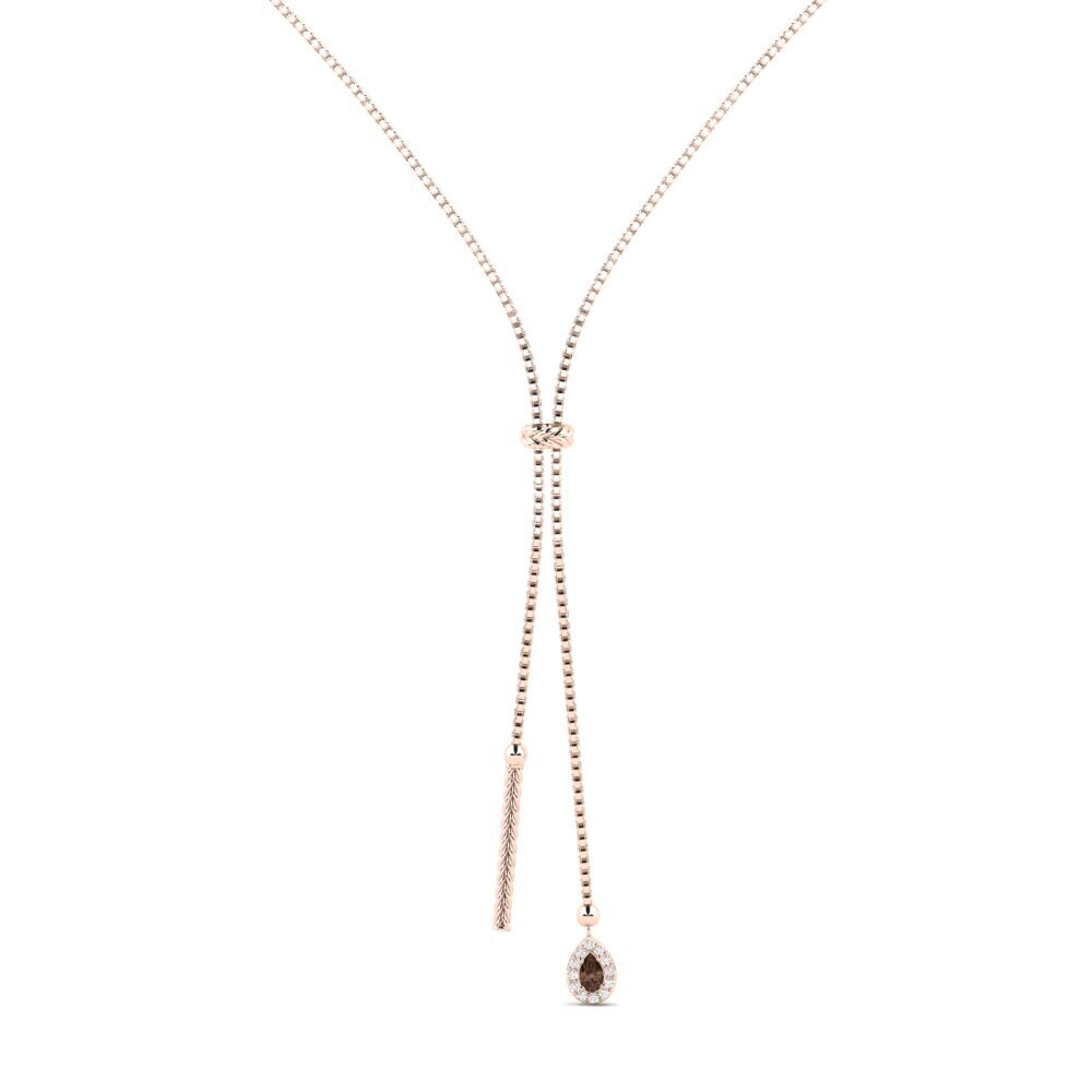 9ct Rose Gold Smoky Quartz Women's Necklace Ndiyo