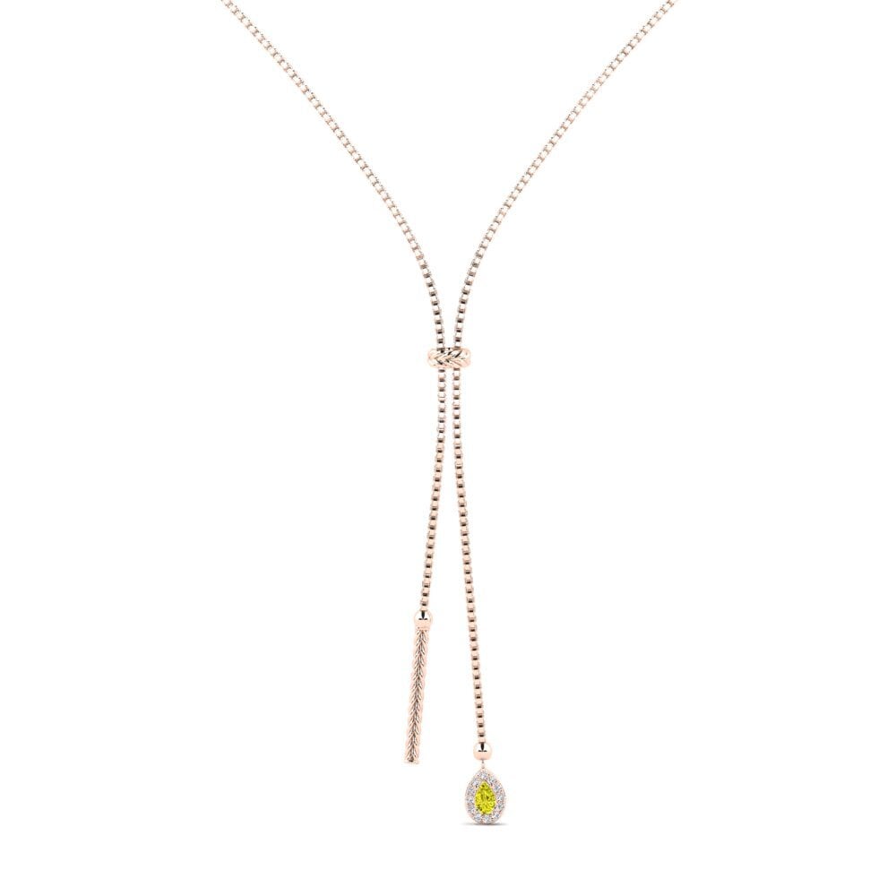9ct Rose Gold Yellow Diamond Women's Necklace Ndiyo