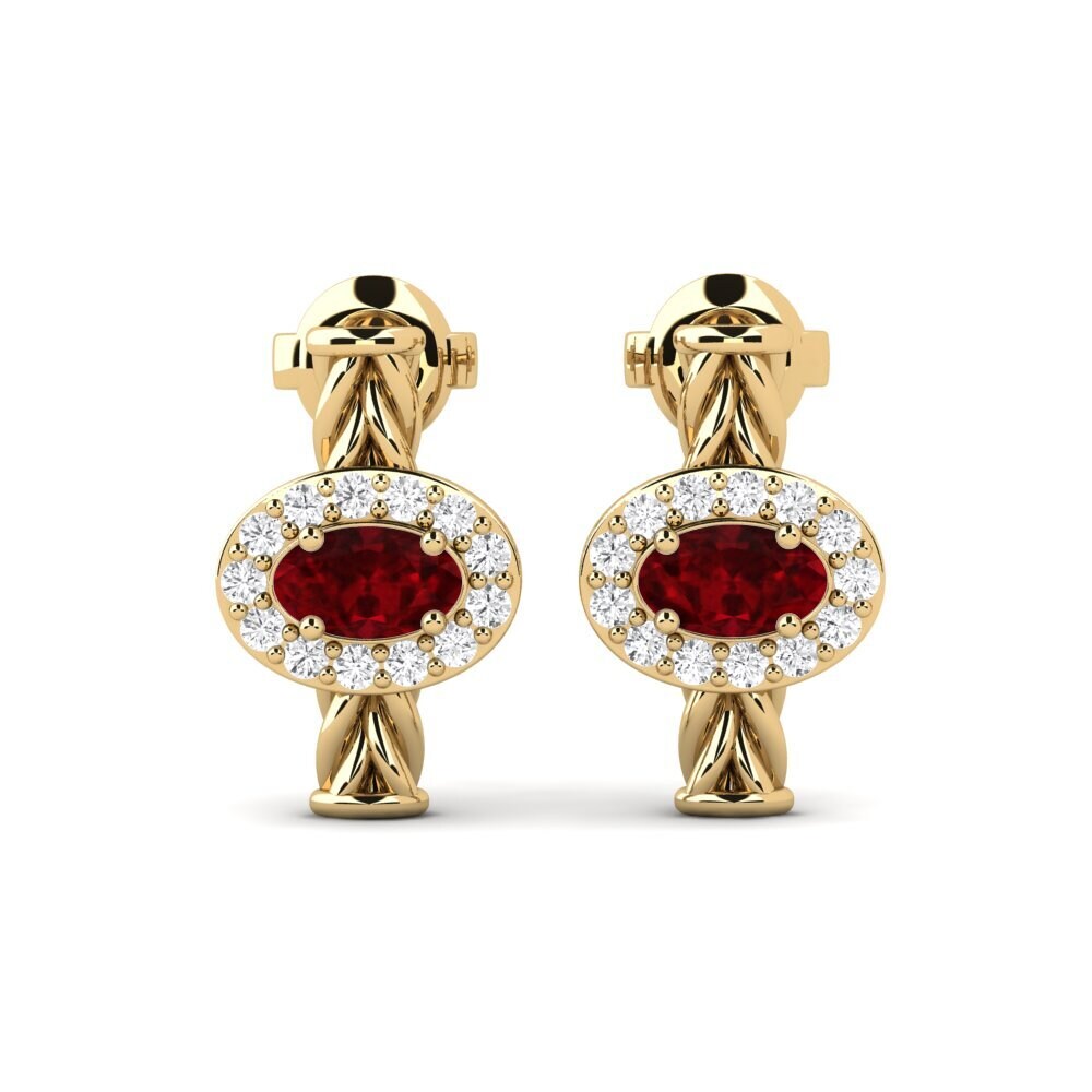 Ovale Rubis Boucle d'oreille femme Nekaltas