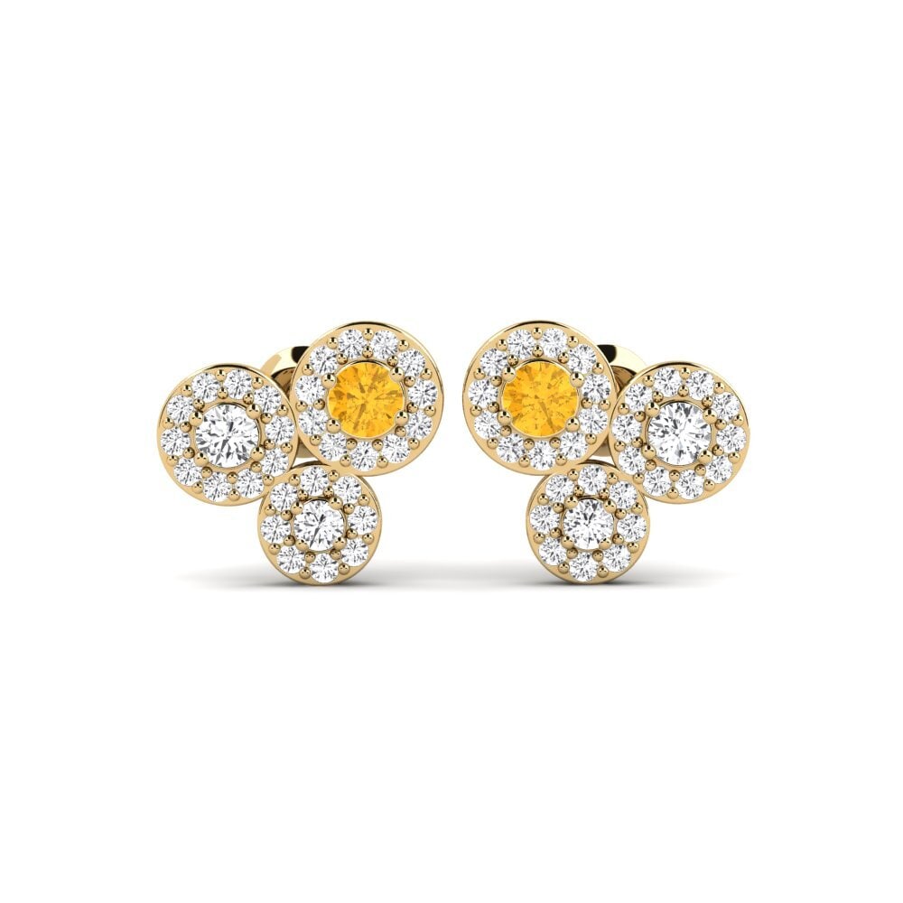 Ronde Citrine Boucle d'oreille femme Niewinny - A