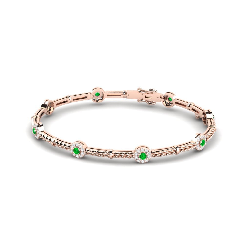 Or rose 14k Émeraude Bracelet jonc femme Njanja