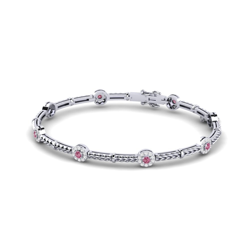 Argent Blanc Grenat de Rhodolite Bracelet jonc femme Njanja