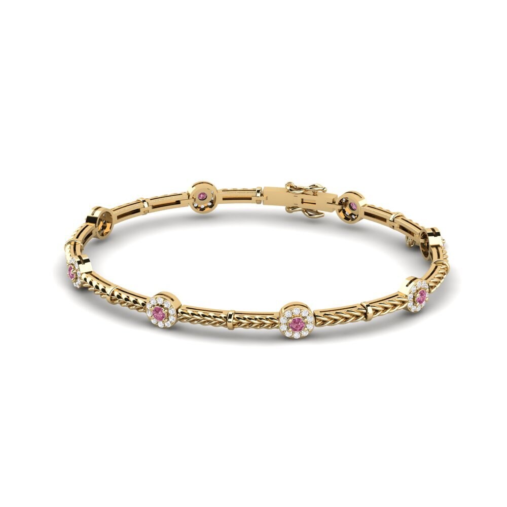 Or Jaune 14k Grenat de Rhodolite Bracelet jonc femme Njanja