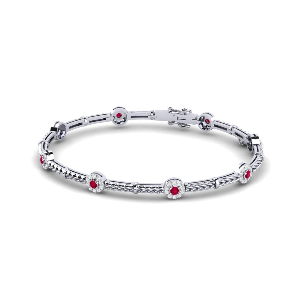 Or Blanc 9k Rubis Bracelet jonc femme Njanja