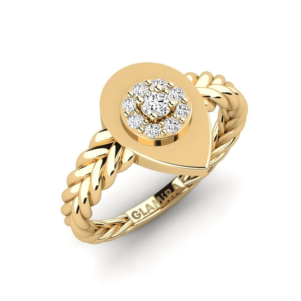 Moissanite Anneau rose Nplooj