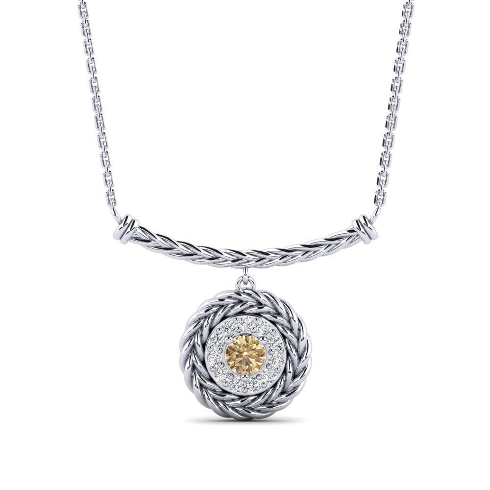 950 Platinum Brown Diamond Women's Necklace Ofunika