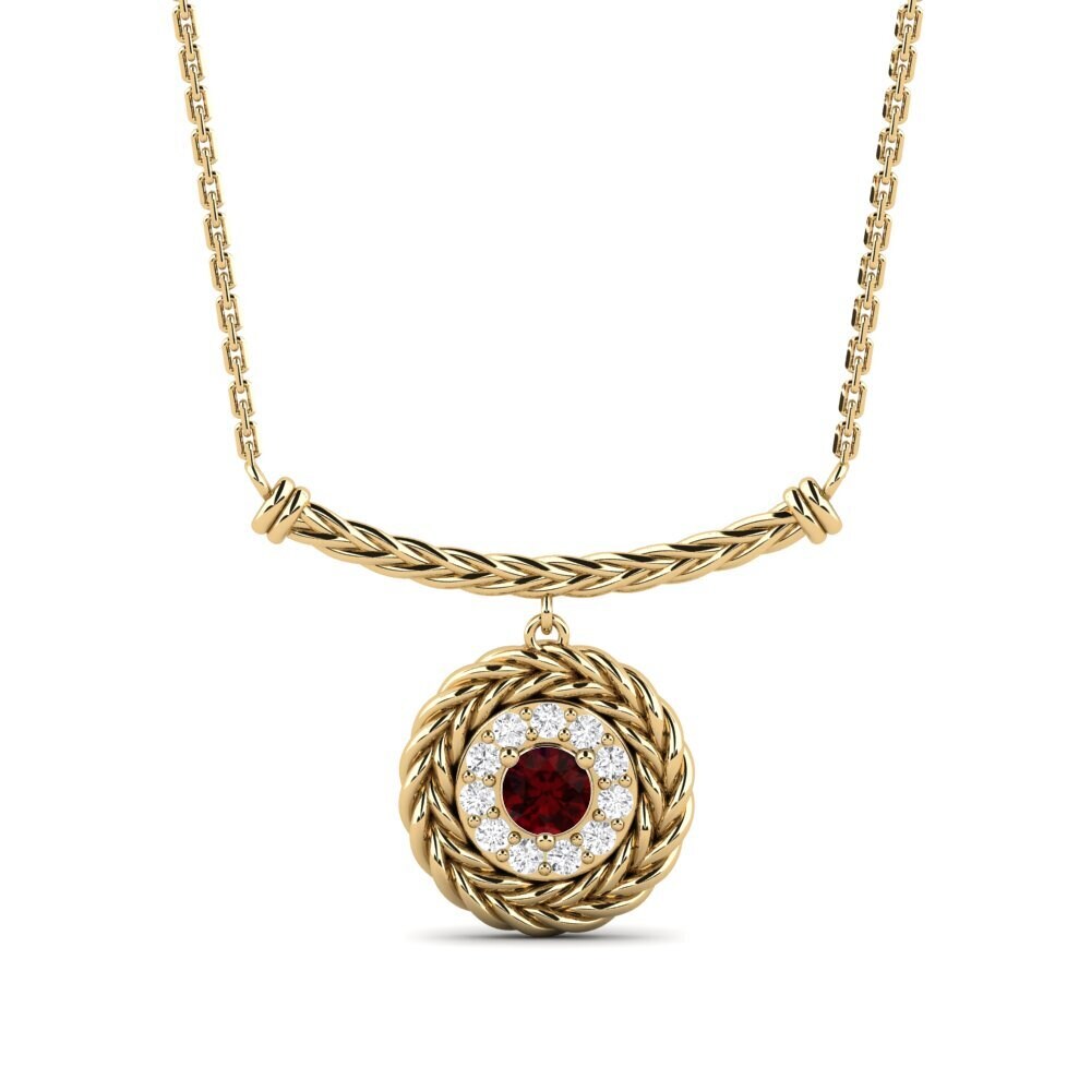 Ronde Grenat Collier pour femme Ofunika