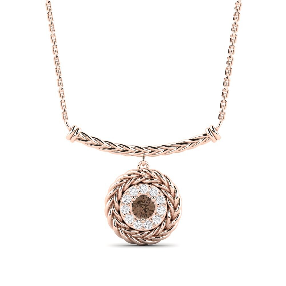 9ct Rose Gold Smoky Quartz Women's Necklace Ofunika