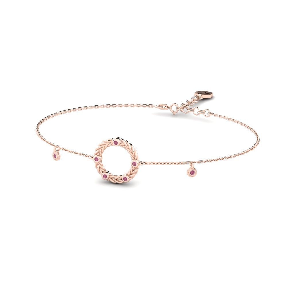 Or rose 14k Grenat de Rhodolite Bracelet pour femme Ollega