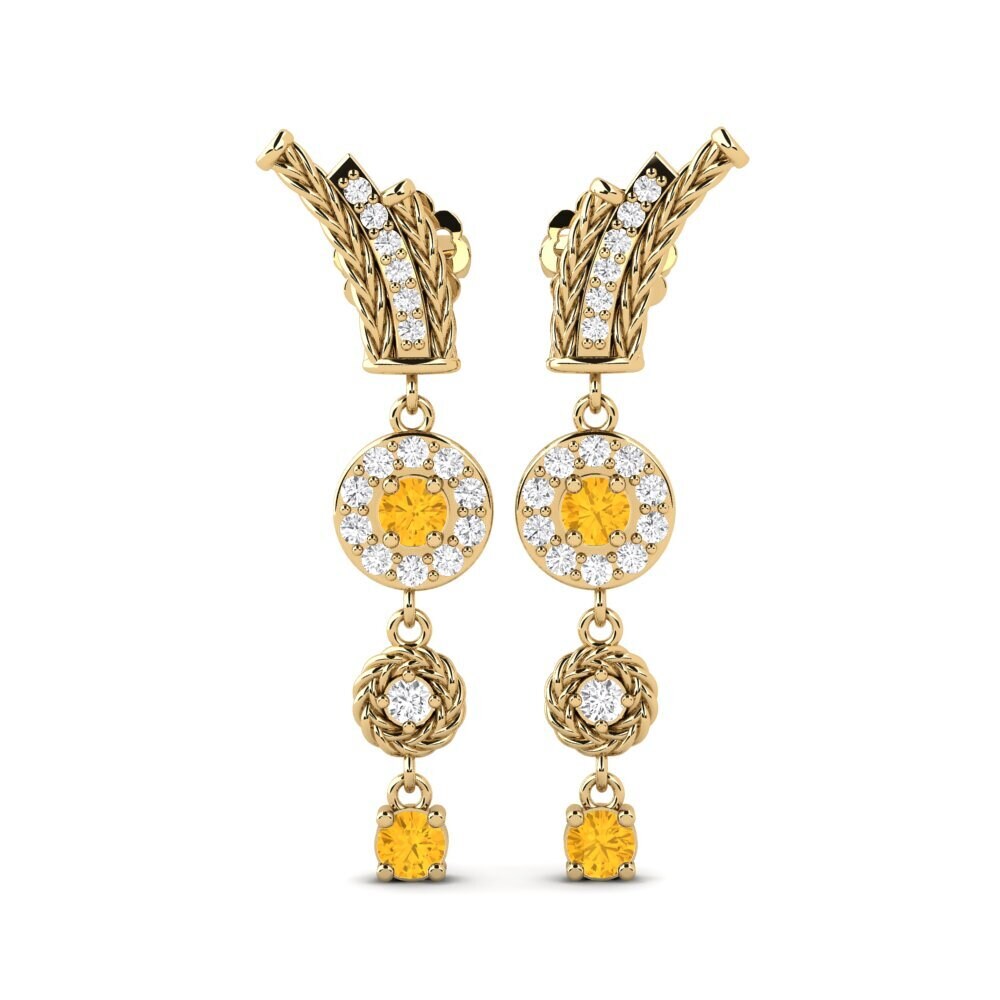 Ronde Citrine Boucle d'oreille femme Oqean