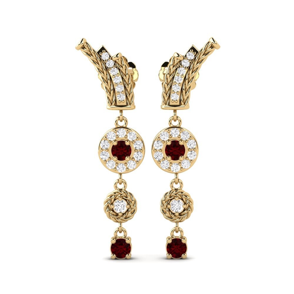 Ronde Grenat Boucle d'oreille femme Oqean