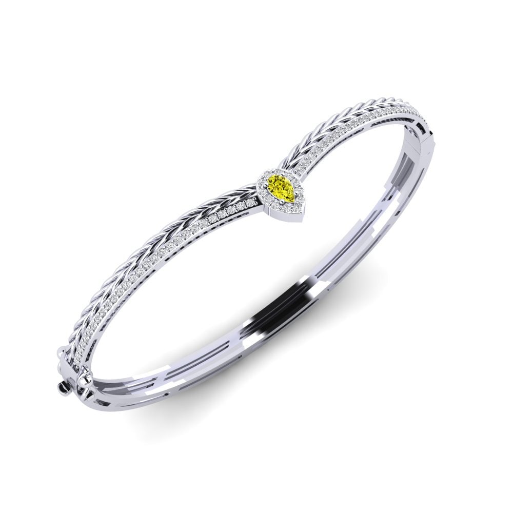 Weiß-Silber Gelber Diamant Damen armreif Ozeanoa