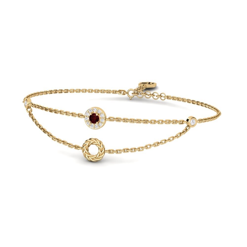 Ronde Grenat Bracelet pour femme Pecker