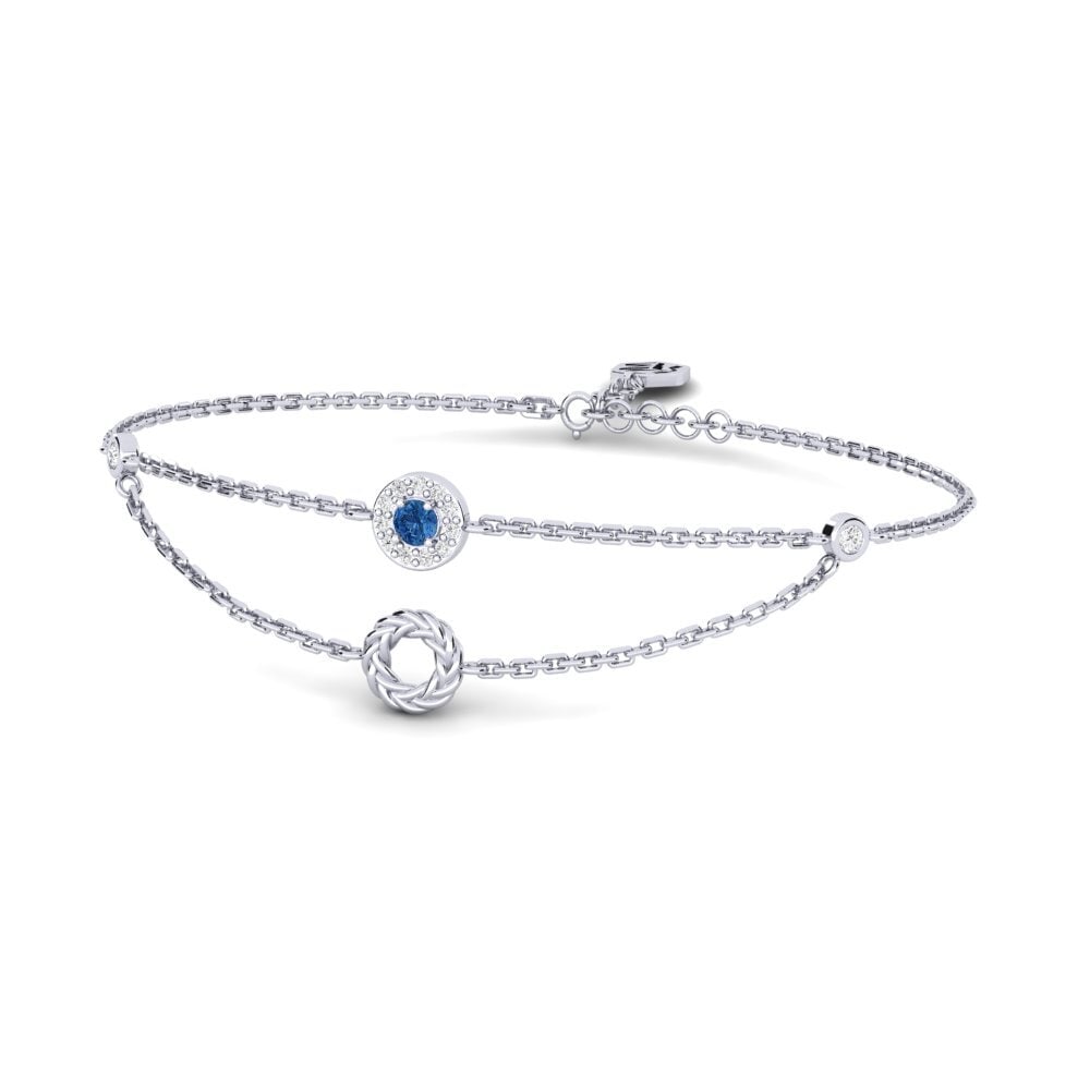 950 Palladium Dunkelblauer Zirkonia Damen armband Pecker