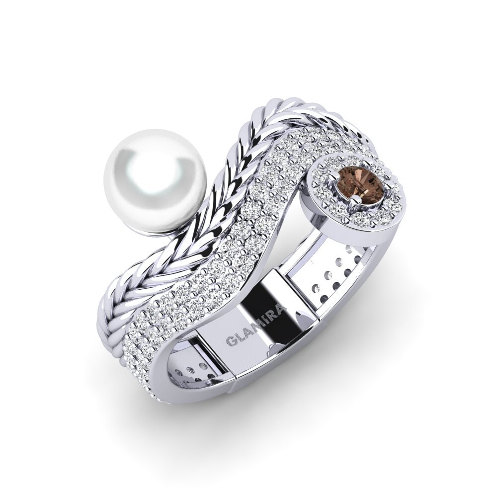 18ct White Gold Smoky Quartz Ring Quvonch