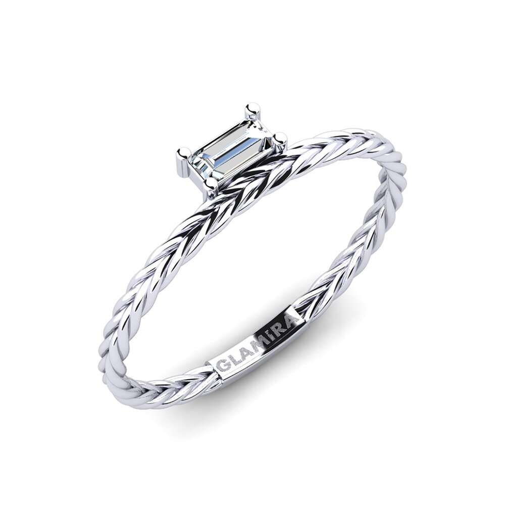 14k White Gold Zirconia Ring Sanmarina