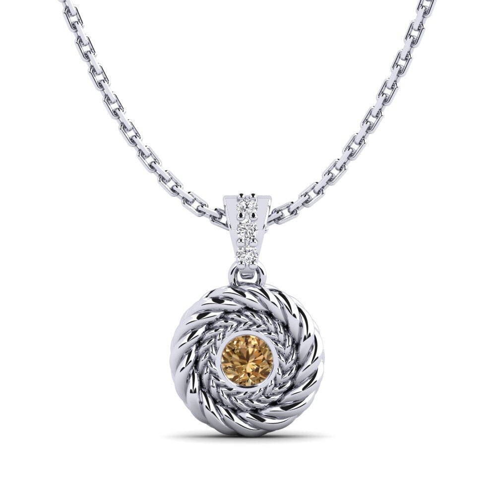 950 Platinum Brown Diamond Women's Pendant Sitina
