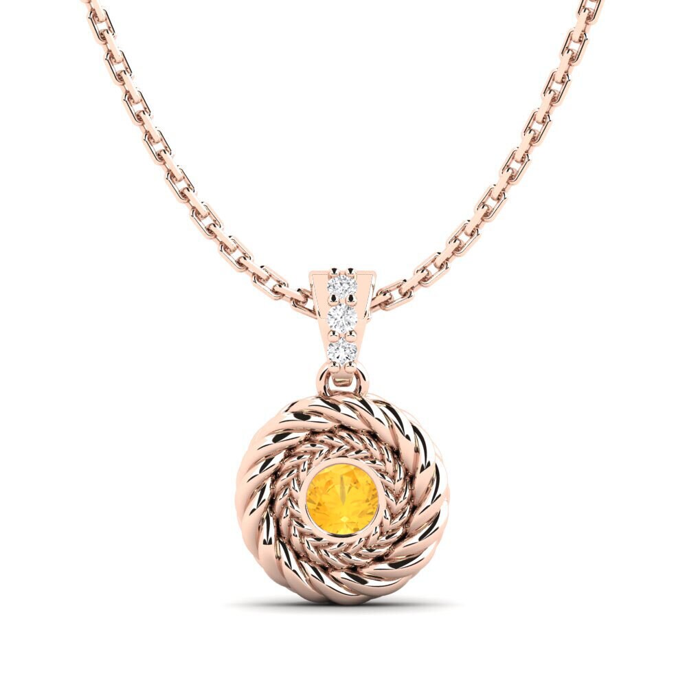 9ct Rose Gold Citrine Women's Pendant Sitina