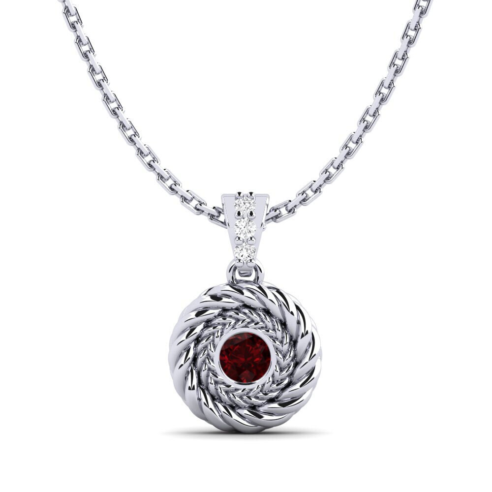 950 Platinum Garnet Women's Pendant Sitina
