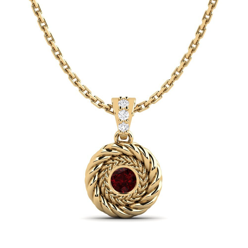 Ronde Grenat Pendentif pour femme Sitina