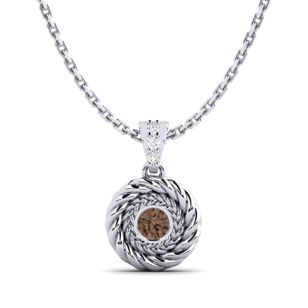White Silver Smoky Quartz Women's Pendant Sitina