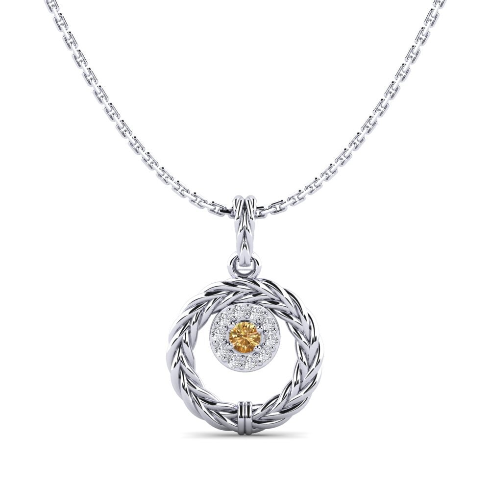 950 Platinum Brown Diamond Women's Pendant Sobremesa