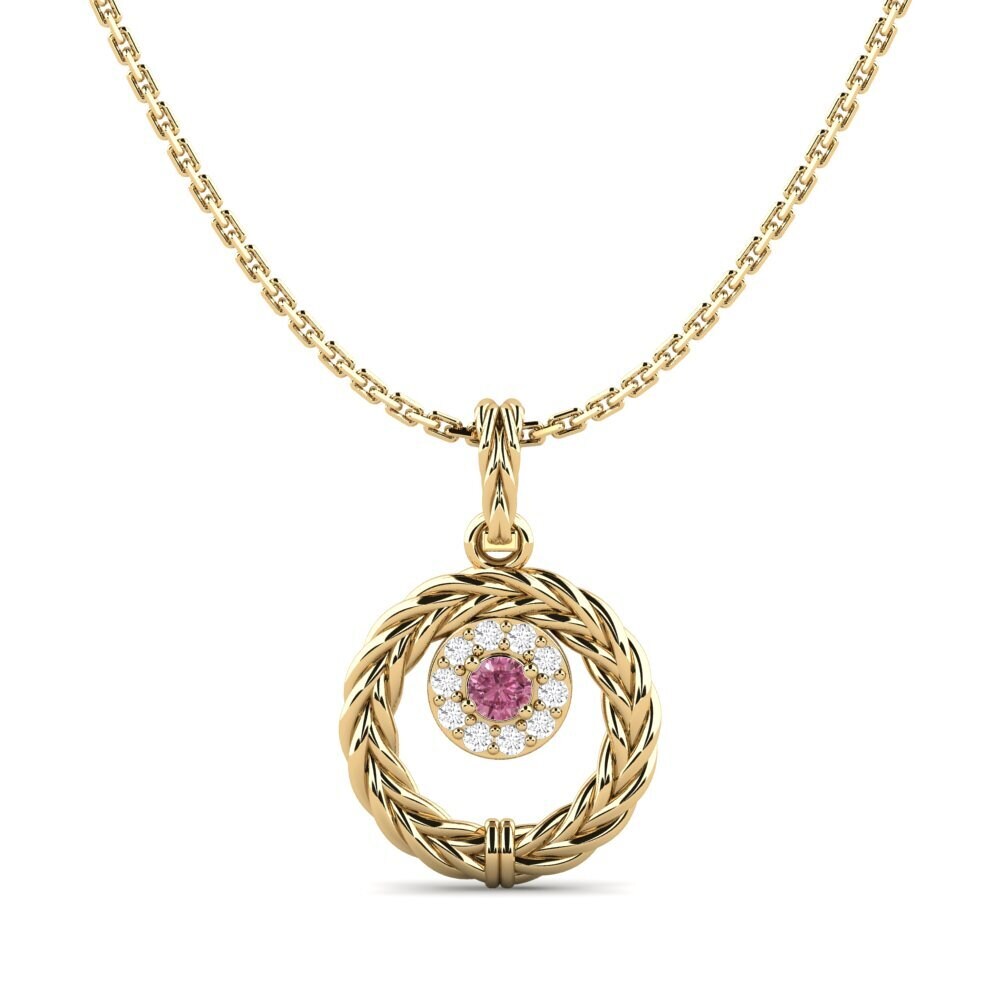 18ct Yellow Gold Rhodolite Garnet Women's Pendant Sobremesa