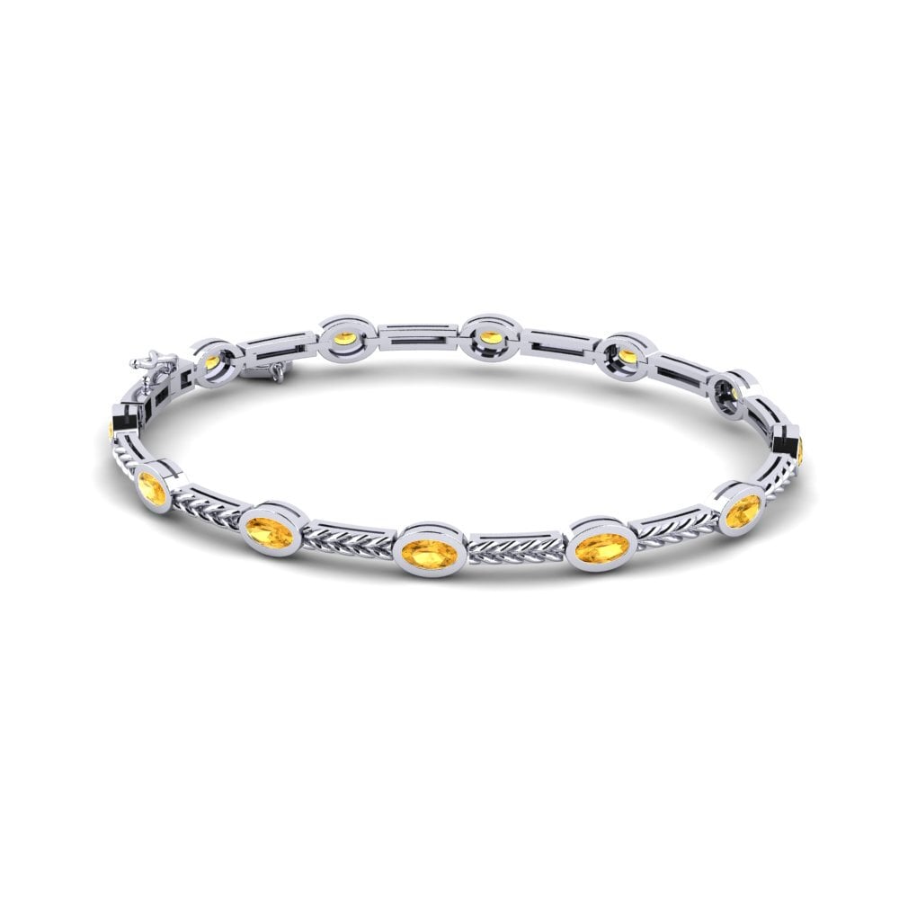 Platine 950 Citrine Bracelet pour femme Sunyata