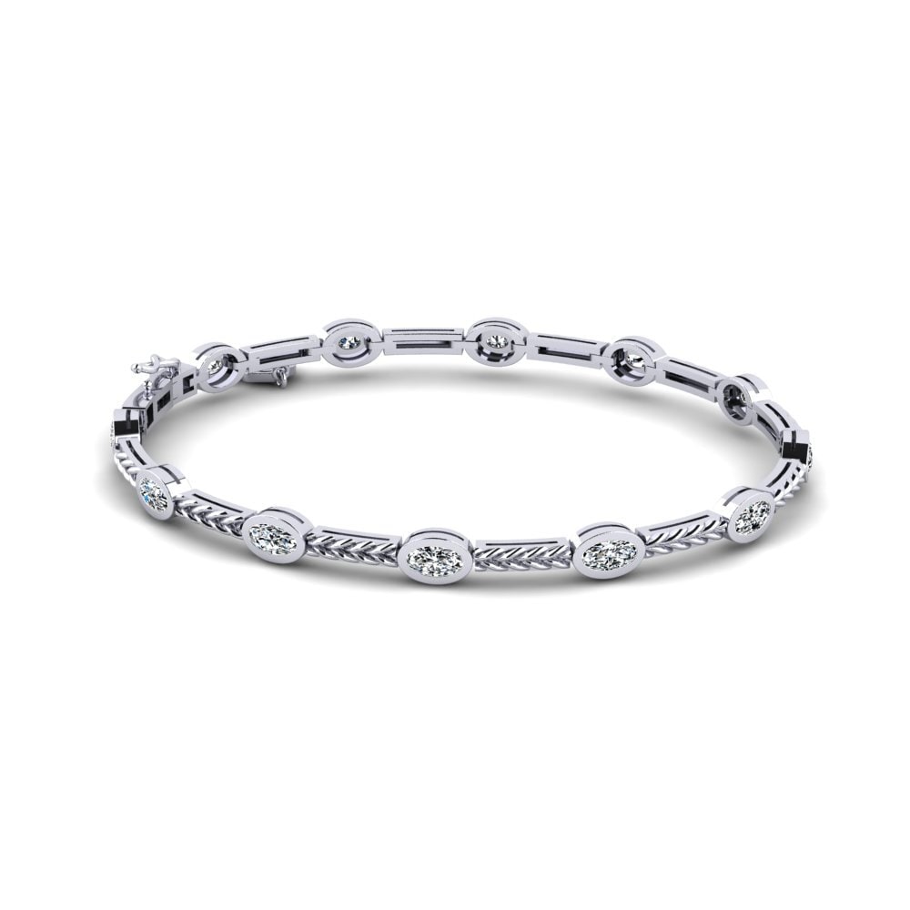 Palladium 950 Zircone Bracelet pour femme Sunyata