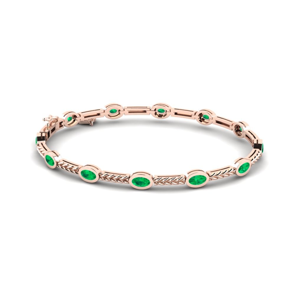 Or rose 14k Émeraude Bracelet pour femme Sunyata