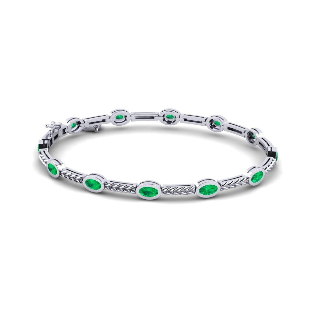 Platine 950 Émeraude Bracelet pour femme Sunyata