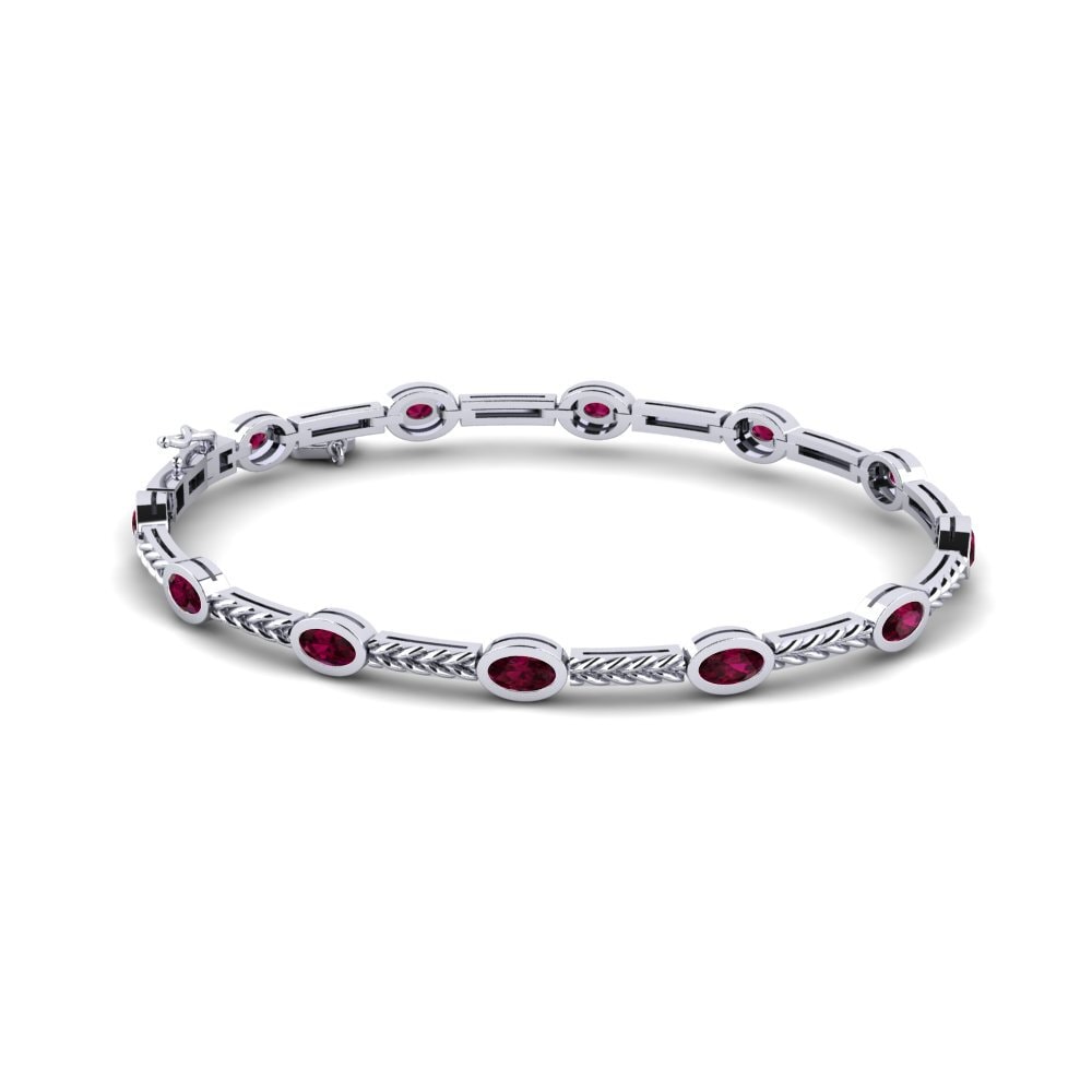 Platine 950 Grenat de Rhodolite Bracelet pour femme Sunyata