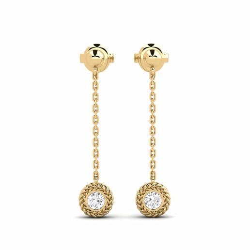 Earring Torny 585 Yellow Gold & White Sapphire