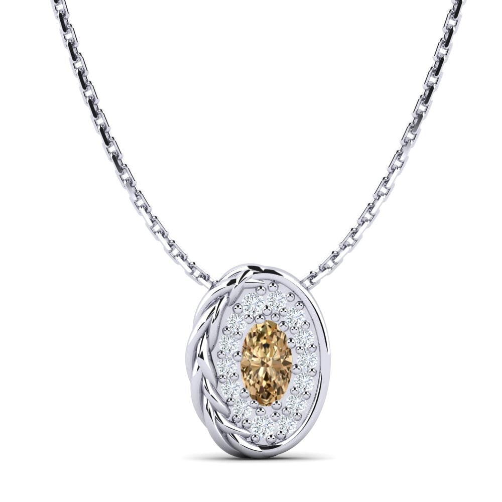 950 Platinum Brown Diamond Women's Pendant Turnon