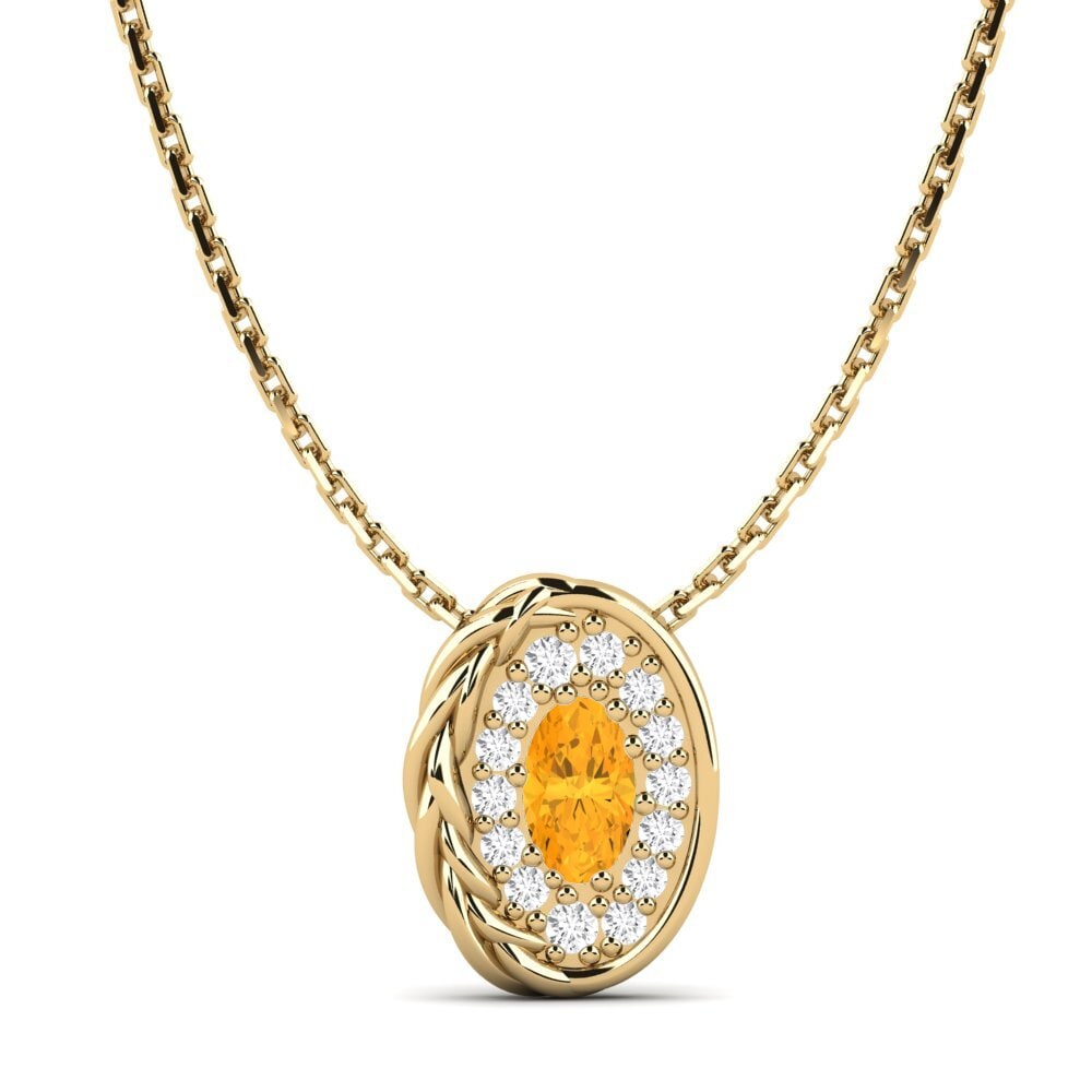 Ovale Citrine Pendentif pour femme Turnon