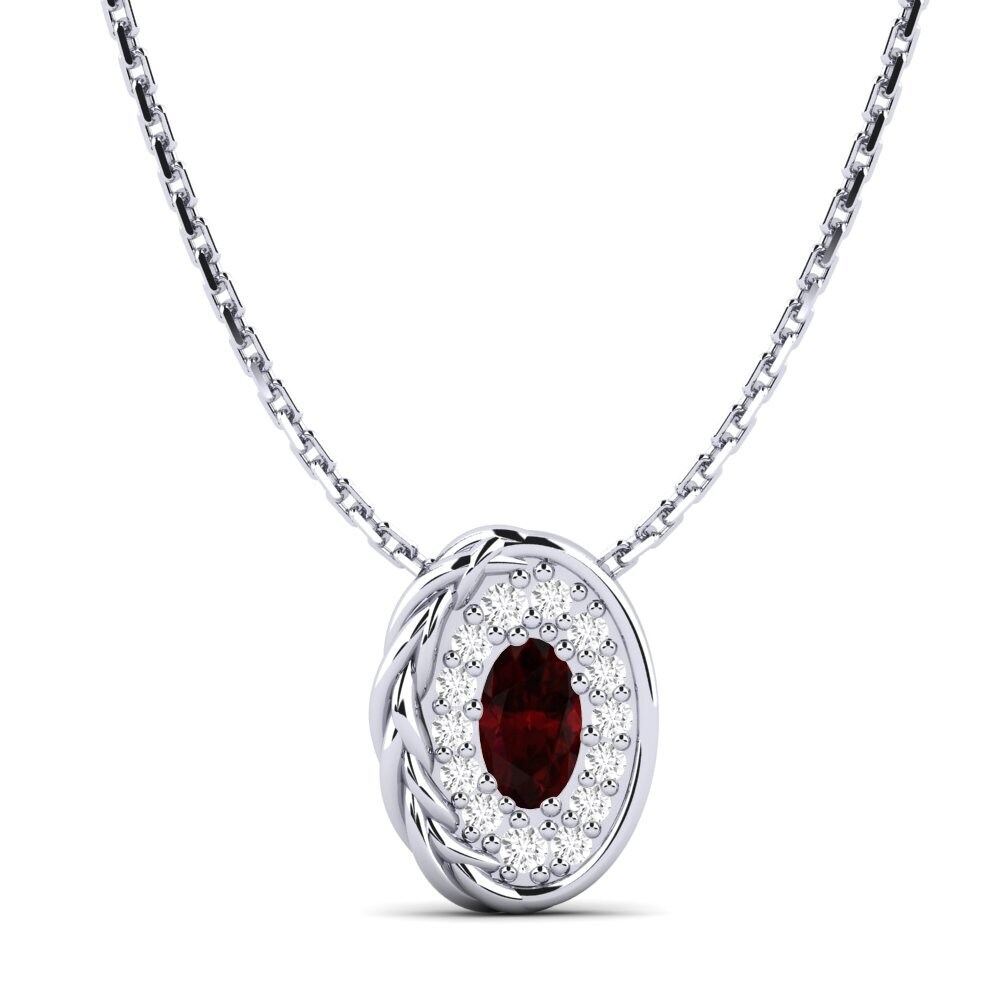 950 Platinum Garnet Women's Pendant Turnon