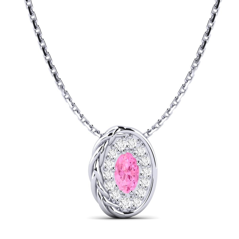 950 Platinum Pink Sapphire Women's Pendant Turnon