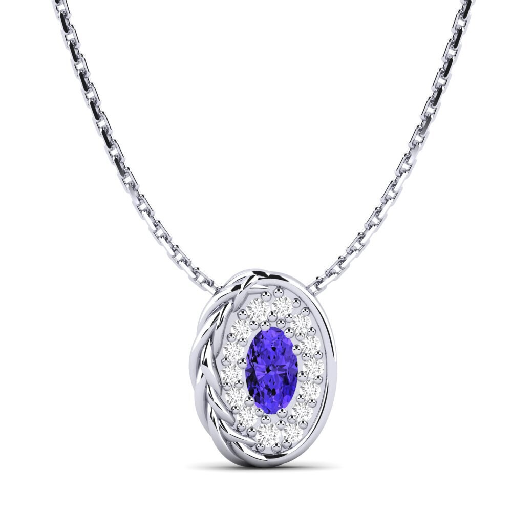950 Platinum Tanzanite Women's Pendant Turnon